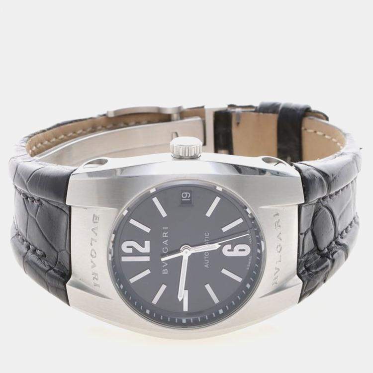 Pre Owned Bvlgari Ergon EG35S Automatic Black Stainless Steel Women's Wristwatch 35 mm