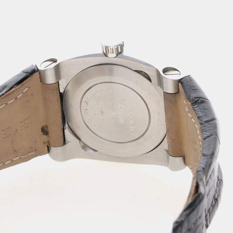 Pre Owned Bvlgari Ergon EG35S Automatic Black Stainless Steel Women's Wristwatch 35 mm