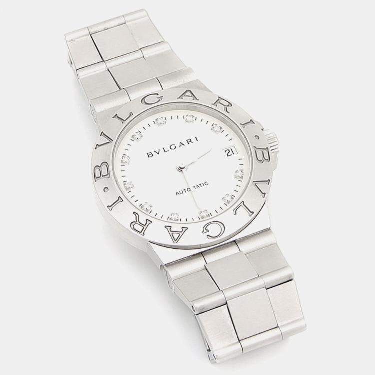 Pre Owned Bvlgari Diagono LCV35S Automatic Stainless Steel Women's Wristwatch 35 mm