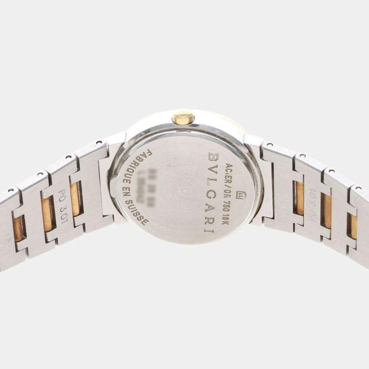 Pre Owned Bvlgari BB BB26SG Quartz 18K Yellow Gold Stainless Steel Womens Wristwatch 26 mm