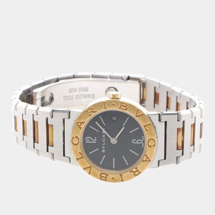 Pre Owned Bvlgari BB BB26SG Quartz 18K Yellow Gold Stainless Steel Womens Wristwatch 26 mm