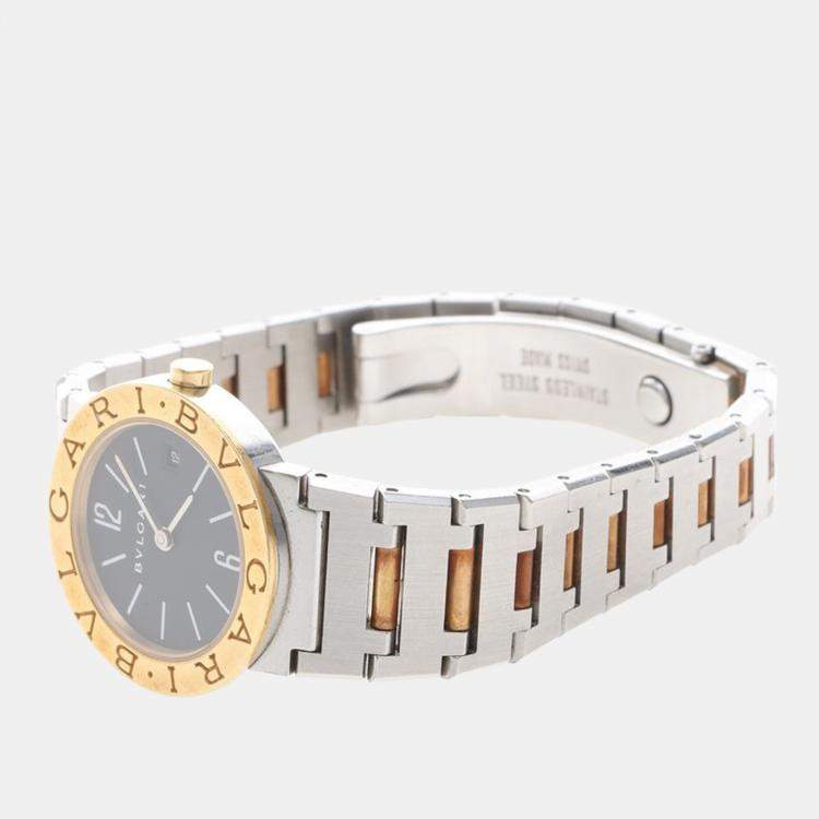Pre Owned Bvlgari BB BB26SG Quartz 18K Yellow Gold Stainless Steel Womens Wristwatch 26 mm