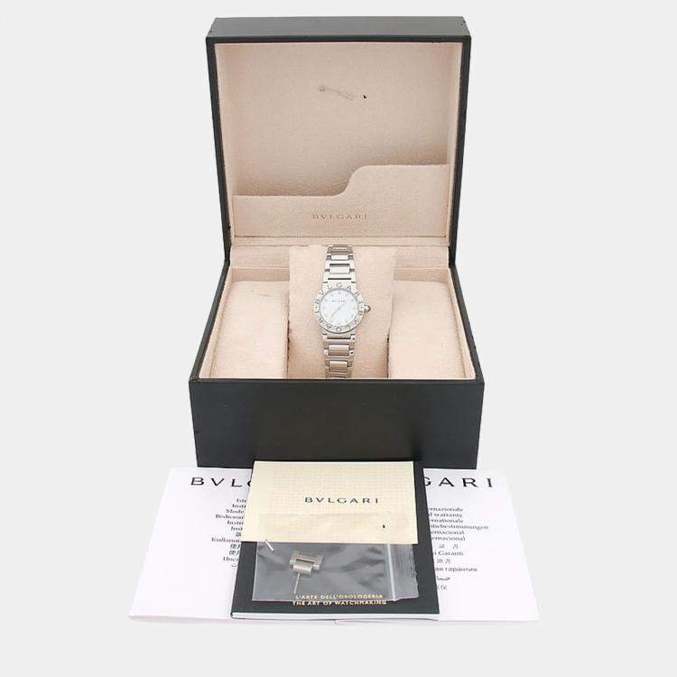 Pre Owned Bvlgari BB Diamond BBL26S Quartz Stainless Steel Womens Wristwatch 26 mm