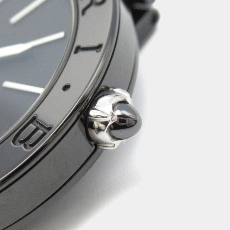 Pre Owned Bvlgari Bvlgari Bvlgari BB33S Quartz Black Stainless Steel Women's Wristwatch 33 mm