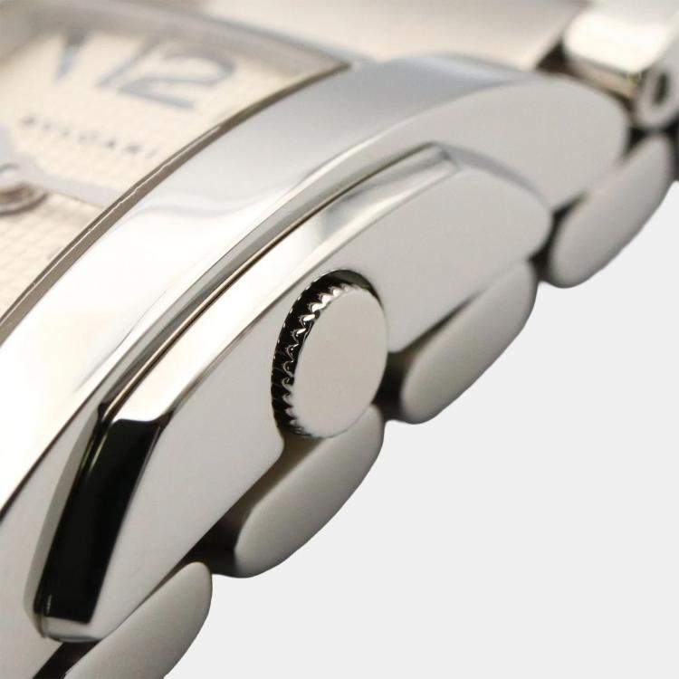 Pre Owned Bvlgari Assioma AA26S Quartz Silver Stainless Steel Women's Wristwatch 18 mm