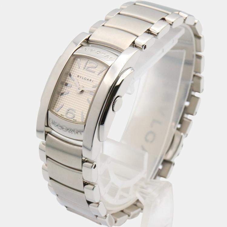 Pre Owned Bvlgari Assioma AA26S Quartz Silver Stainless Steel Women's Wristwatch 18 mm