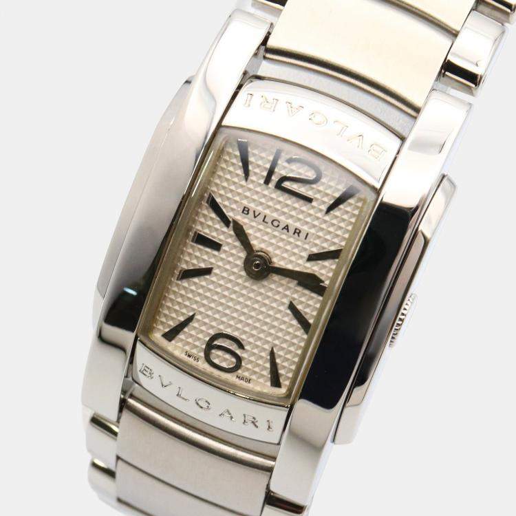 Pre Owned Bvlgari Assioma AA26S Quartz Silver Stainless Steel Women's Wristwatch 18 mm