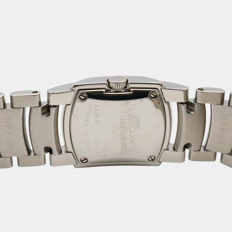 Pre Owned Bvlgari Assioma AA26S Quartz Silver Stainless Steel Women's Wristwatch 18 mm
