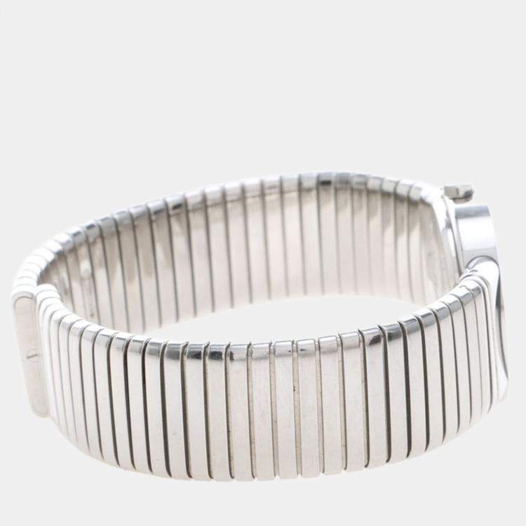 Pre Owned Bvlgari Bvlgari Tubogas BB262TS Quartz Black Stainless Steel Women's Wristwatch 26mm