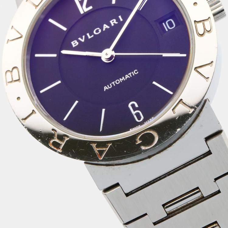 Pre Owned Bvlgari Bvlgari Bvlgari BB33SS Automatic Black Stainless Steel Women's Wristwatch 33 mm
