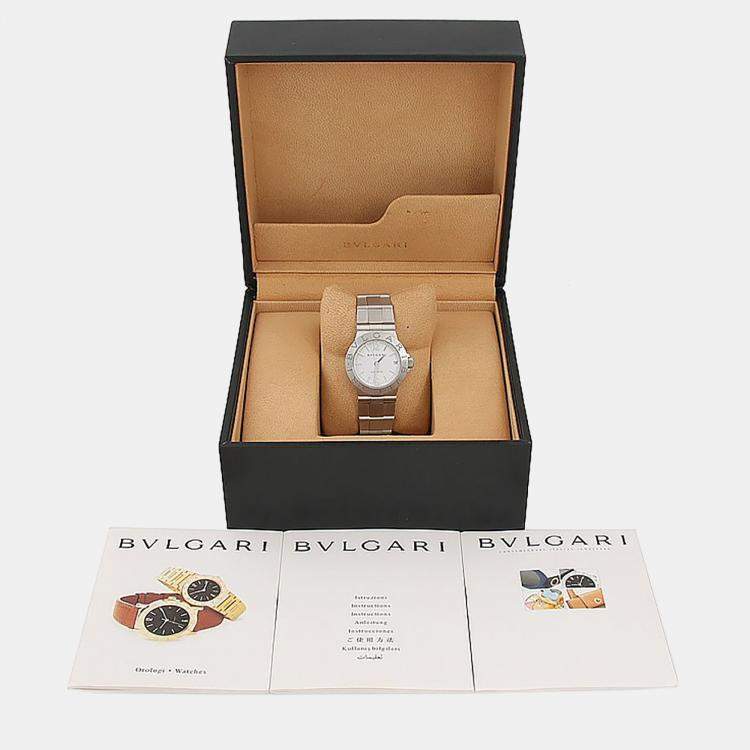 Pre Owned ساعة يد نسائية بلغاري دياغونو تلقائية سي وايت ستانلس ستيل 29 مم