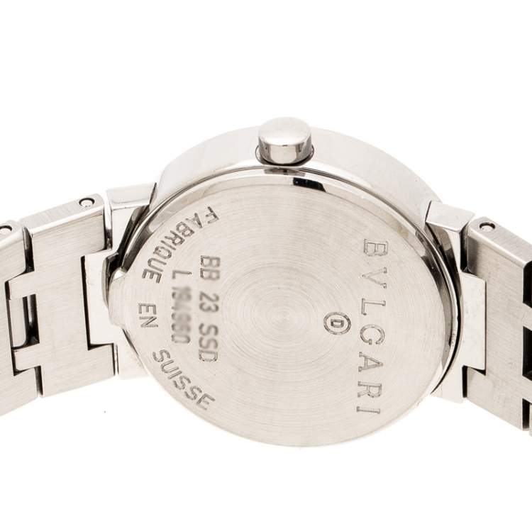 Pre Owned Bvlgari Black Stainless Steel Bvlgari BB23SSD Women's Wristwatch 23 mm