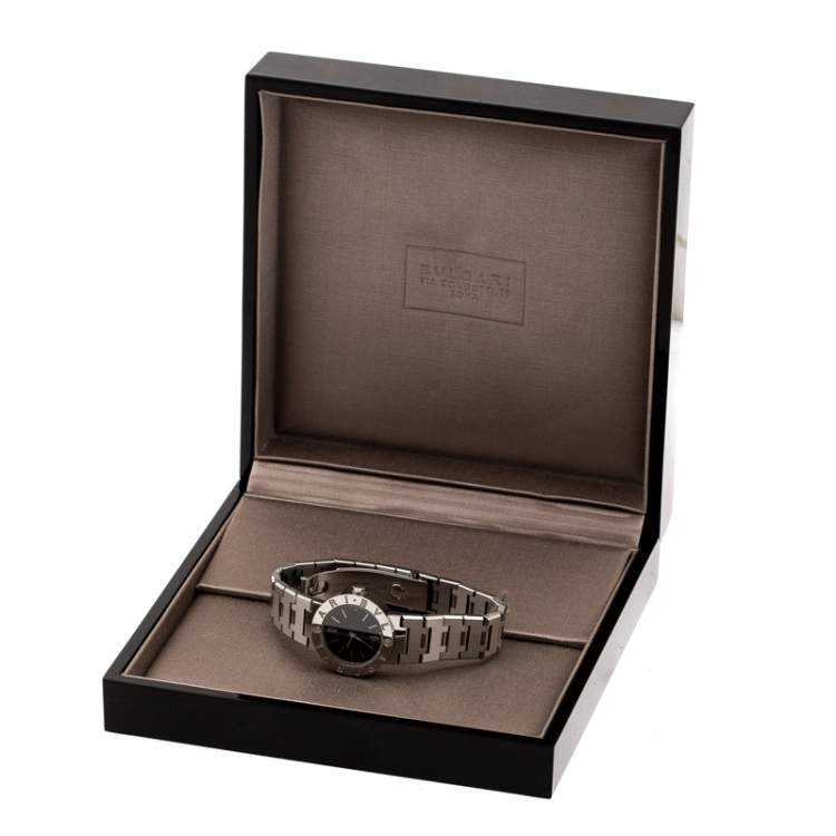 Pre Owned Bvlgari Black Stainless Steel Bvlgari BB23SSD Women's Wristwatch 23 mm