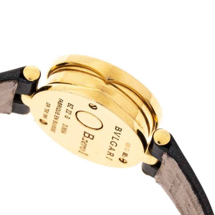 Pre Owned Bvlgari Black 18K Yellow Gold B.Zero1 BZ 22 G Women's Wristwatch 22 MM