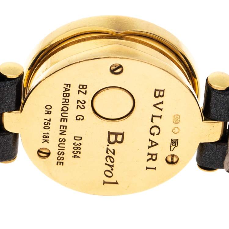 Pre Owned Bvlgari Black 18K Yellow Gold B.Zero1 BZ 22 G Women's Wristwatch 22 MM