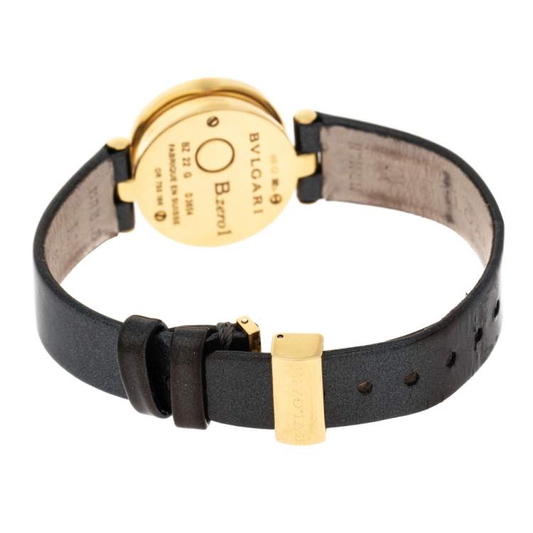 Pre Owned Bvlgari Black 18K Yellow Gold B.Zero1 BZ 22 G Women's Wristwatch 22 MM