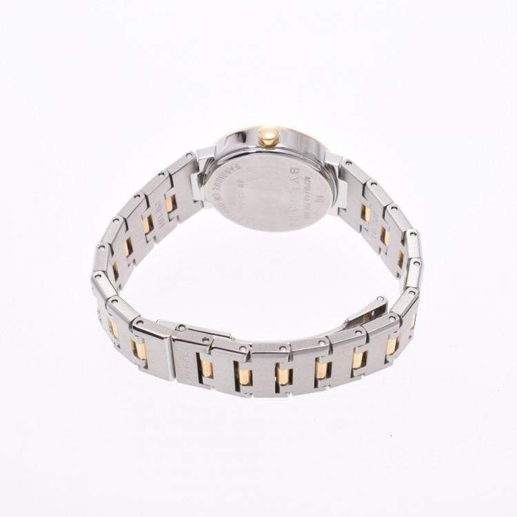Pre Owned Bvlgari Black 18K Yellow Gold and Stainless Steel Bvlgari Bvlgari BB23SG Women's Wristwatch 23MM