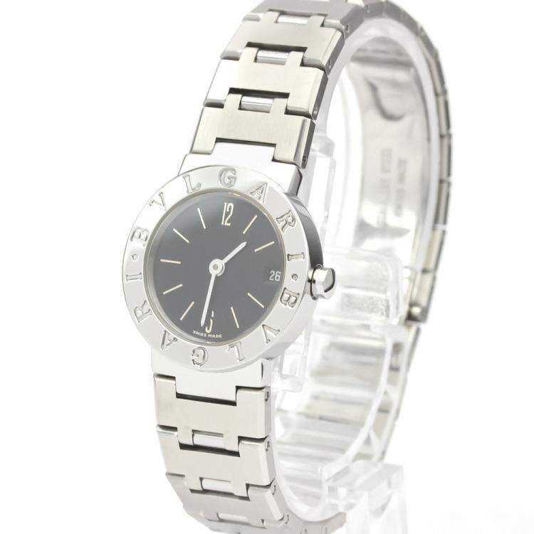 Pre Owned Bvlgari Black Stainless Steel Bvlgari Bvlgari BB23SS Women's Wristwatch 23 MM