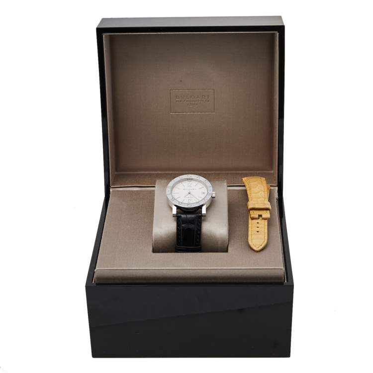 Pre Owned Bvlgari Silver Stainless Steel Bvlgari BB 33 SL AUTO Automatic Women's Wristwatch 33 mm