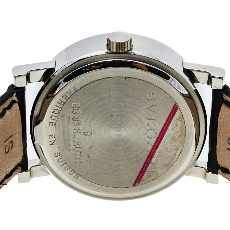 Pre Owned Bvlgari Silver Stainless Steel Bvlgari BB 33 SL AUTO Automatic Women's Wristwatch 33 mm