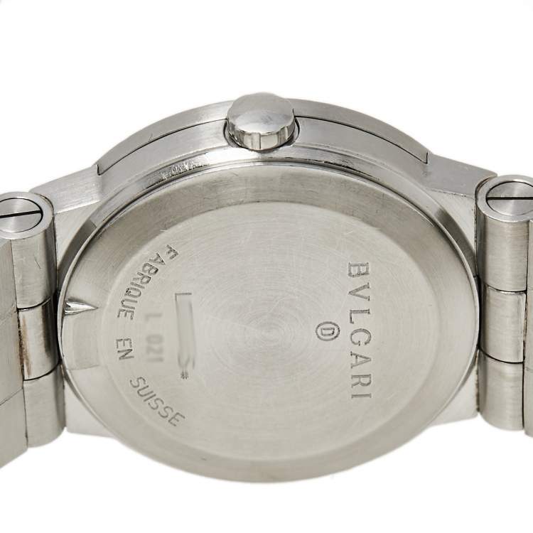Pre Owned Bvlgari Black Stainless Steel Diagono LC 29 S Automatic Women's Wristwatch 29 mm