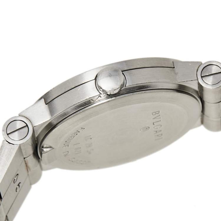 Pre Owned Bvlgari Black Stainless Steel Diagono LC 29 S Automatic Women's Wristwatch 29 mm