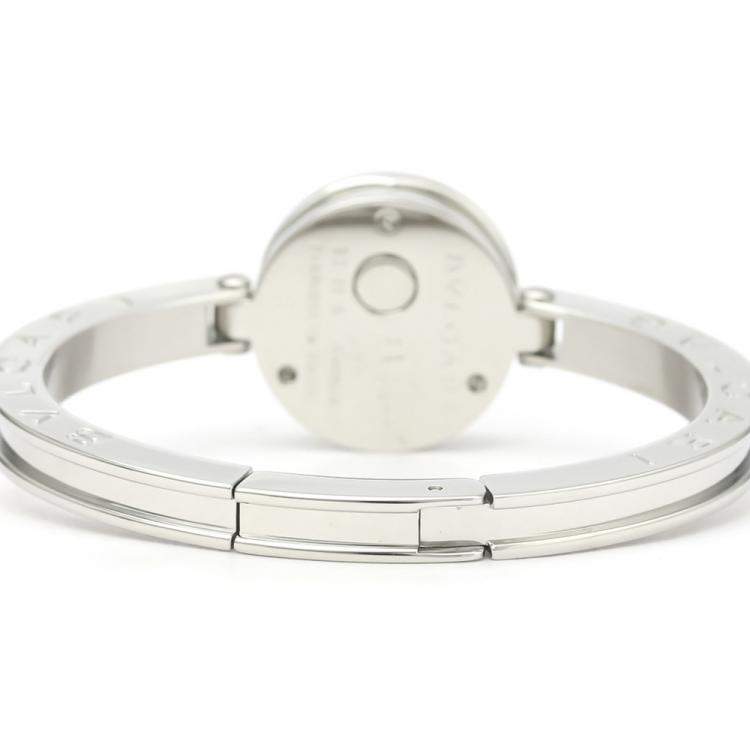 Pre Owned Bvlgari B-Blue MOP Topaz Stainless Steel B.Zero1 BZ22S Women's Wristwatch 22 MM
