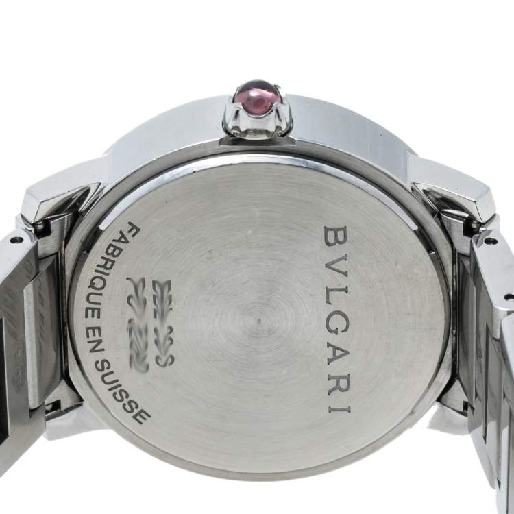 Pre Owned Bvlgari Black Stainless Steel Bvlgari 102072 Automatic Women's Wristwatch 33 mm