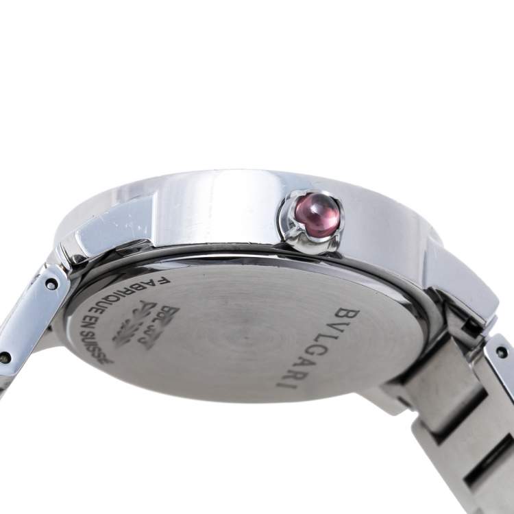 Pre Owned Bvlgari Black Stainless Steel Bvlgari 102072 Automatic Women's Wristwatch 33 mm