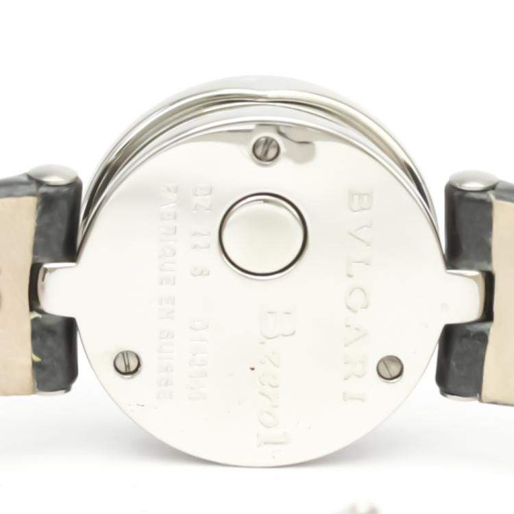 Pre Owned Bvlgari Blue MOP Stainless Steel BZ22S B-Zero1 Women's Wristwatch 22 MM