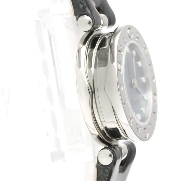 Pre Owned Bvlgari Blue MOP Stainless Steel BZ22S B-Zero1 Women's Wristwatch 22 MM