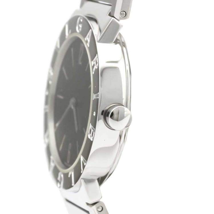 Pre Owned Bvlgari Black Stainless Steel Bvlgari Bvlgari BB30SS Quartz Women's Wristwatch 30 MM