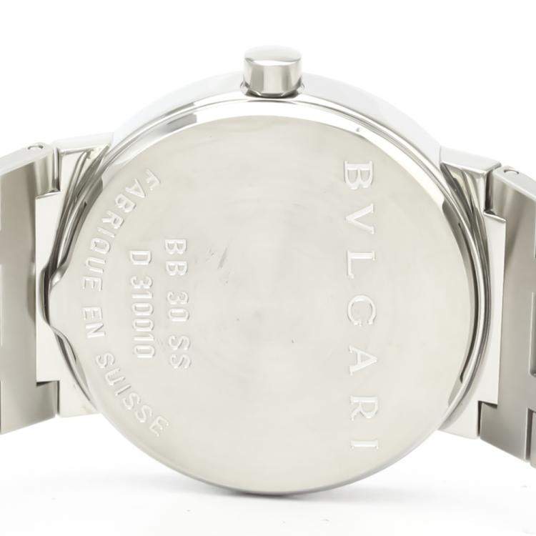 Pre Owned Bvlgari Black Stainless Steel Bvlgari Bvlgari BB30SS Quartz Women's Wristwatch 30 MM