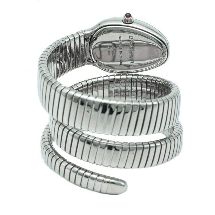 مملوكة مسبقًا Bvlgari Serpenti White Dial Stainless Steel Women's Watch 35MM