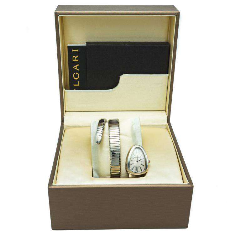 مملوكة مسبقًا Bvlgari Serpenti White Dial Stainless Steel Women's Watch 35MM