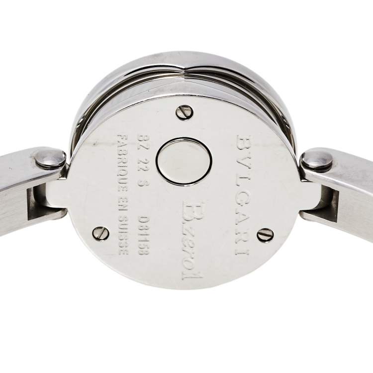 Pre Owned Bvlgari Pink Mother of Pearl Stainless Steel B.Zero1 BZ22S Women's Wristwatch 22 mm