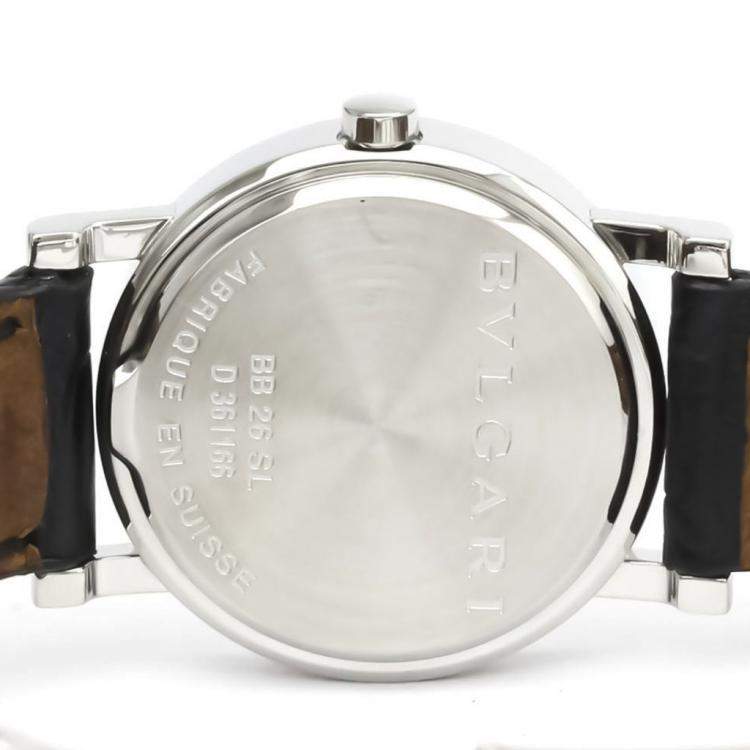 Pre Owned Bvlgari Silver Stainless Steel Bvlgari BB26SL Quartz Women's Wristwatch 26 MM