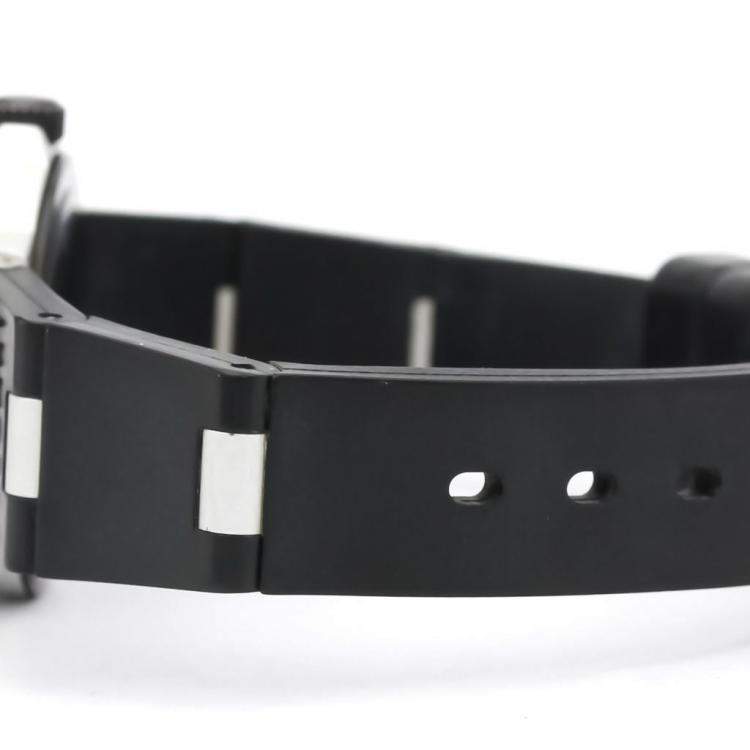 Pre Owned Bvlgari Black Carbon Fiber Aluminum Diagono AL 29 TA Women's Wristwatch 29 MM