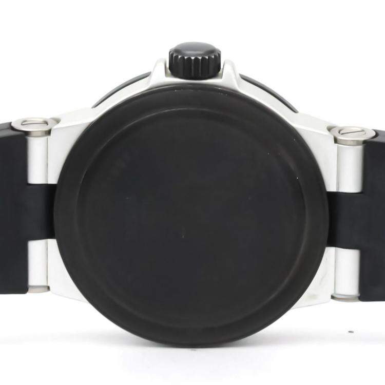 Pre Owned Bvlgari Black Carbon Fiber Aluminum Diagono AL 29 TA Women's Wristwatch 29 MM
