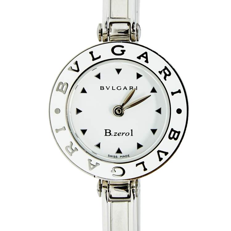 Pre Owned Bvlgari White Stainless Steel B.Zero1 BZ 22 S Women's Wristwatch 22 mm