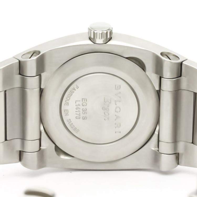 Pre Owned Bvlgari Silver Stainless Steel Ergon Automatic EG35S Women's Wristwatch 35 MM