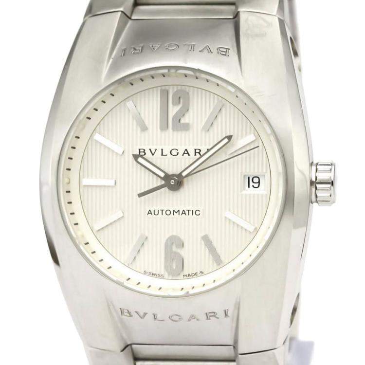 Pre Owned Bvlgari Silver Stainless Steel Ergon Automatic EG35S Women's Wristwatch 35 MM