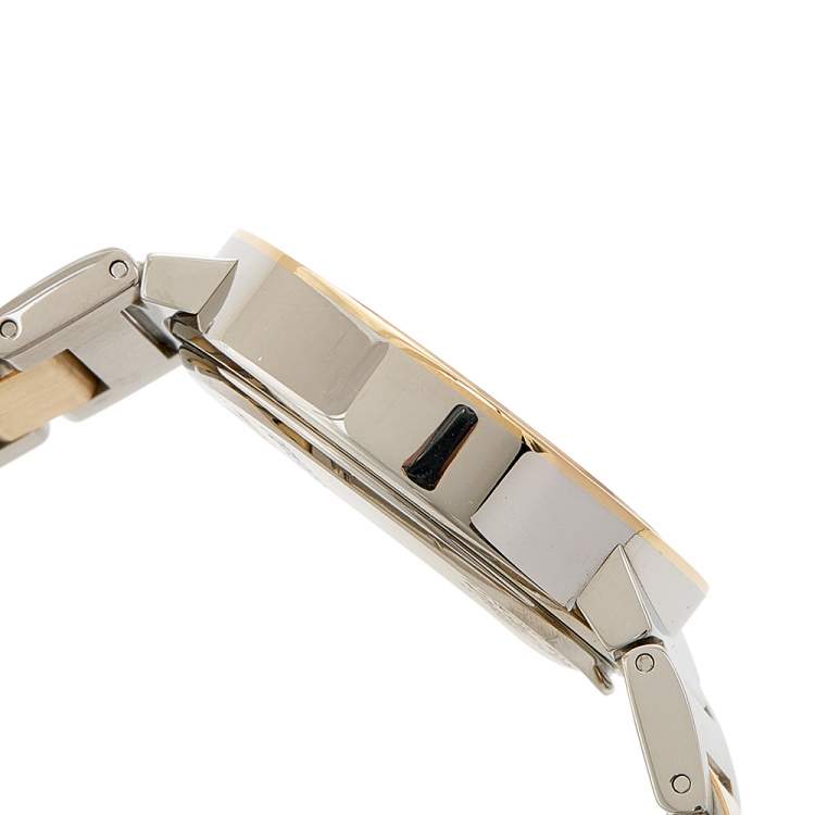 Pre Owned Bvlgari Silver White 18K Yellow Gold Stainless Steel Bvlgari BB33SSAUTO Women's Wristwatch 33 mm