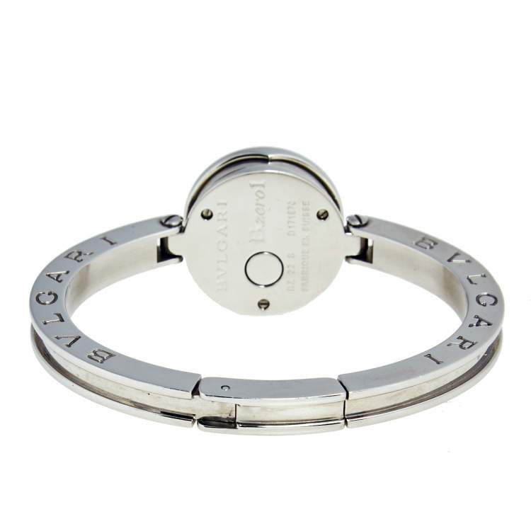 Pre Owned Bvlgari White Diamond Stainless Steel B.Zero1 BZ22S Women's Wristwatch 22MM