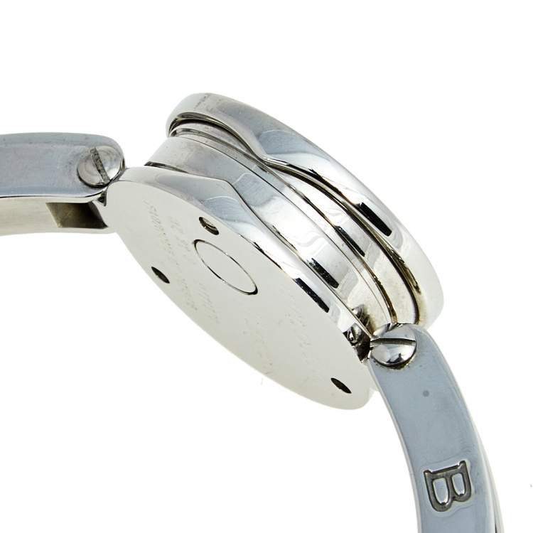 Pre Owned Bvlgari White Diamond Stainless Steel B.Zero1 BZ22S Women's Wristwatch 22MM