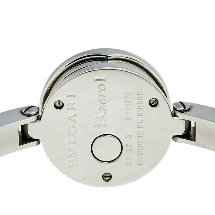 Pre Owned Bvlgari White Diamond Stainless Steel B.Zero1 BZ22S Women's Wristwatch 22MM