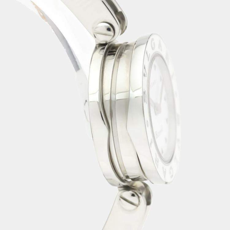 Pre Owned Bvlgari White Stainless Steel B.zero1 BZ22S Quartz Women's Wristwatch 22 MM