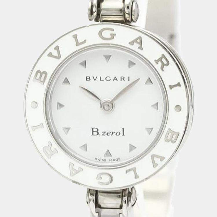 Pre Owned Bvlgari White Stainless Steel B.zero1 BZ22S Quartz Women's Wristwatch 22 MM