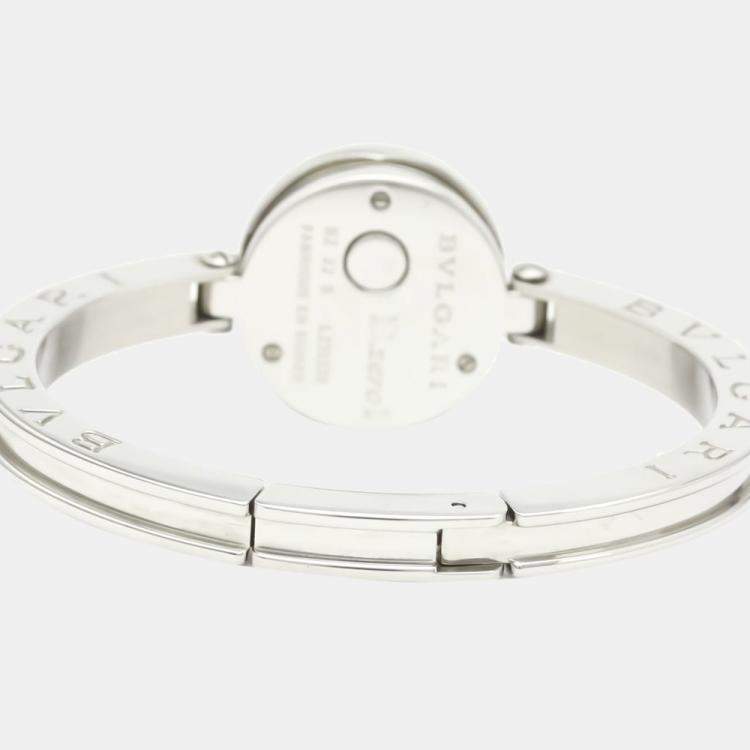 Pre Owned Bvlgari White Stainless Steel B.zero1 BZ22S Quartz Women's Wristwatch 22 MM