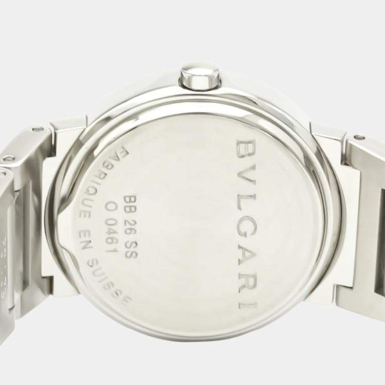Pre Owned Bvlgari Black Stainless Steel Bvlgari BB26SS Women's Wristwatch 26 MM